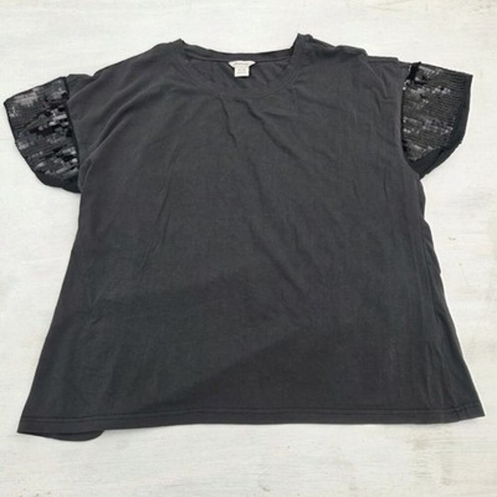 Ariat Shirt Womens XL Black Sequins Short Sleeve Tee Top Western Cowgirl Rodeo